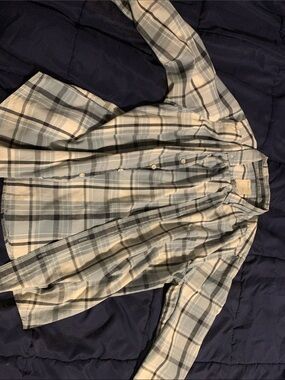 Life After Denim Light Blue and White Plaid Button-Down Shirt